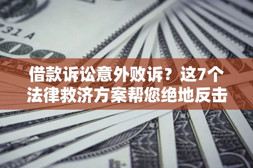 济南借款诉讼意外败诉？这7个法律救济方案帮您绝地反击！